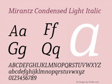 Mirantz-ConLigIt Version 1.000 | wf-rip DC20190605 Font Sample