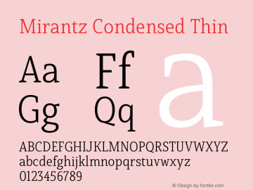 Mirantz-ConThi Version 1.000 | wf-rip DC20190605 Font Sample