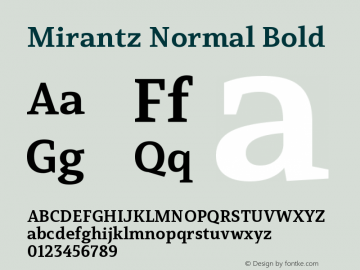 Mirantz-NorBol Version 1.000 | wf-rip DC20190605 Font Sample