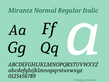 Mirantz-NorRegIt Version 1.000 | wf-rip DC20190605 Font Sample