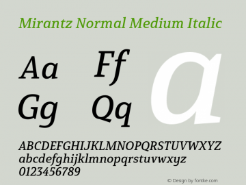 Mirantz-NorMedIt Version 1.000 | wf-rip DC20190605 Font Sample