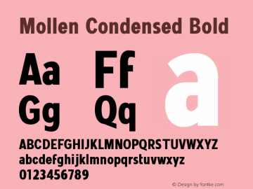 MollenCondensed-Bold Version 1.000图片样张