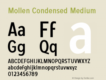 MollenCondensed-Medium Version 1.000 Font Sample