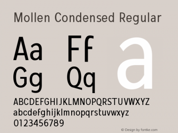 MollenCondensed-Regular Version 1.000图片样张