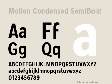 MollenCondensed-SemiBold Version 1.000图片样张