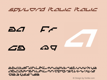 Spylord Italic Italic 003.000 Font Sample