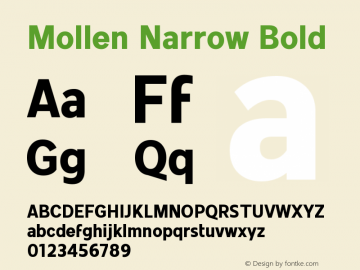 MollenNarrow-Bold Version 1.000图片样张