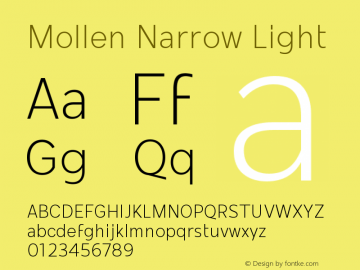 MollenNarrow-Light Version 1.000图片样张
