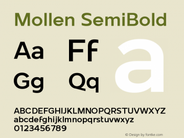 Mollen-SemiBold Version 1.000图片样张