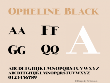 Opheline-Black Version 1.001 Font Sample