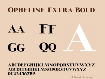 Opheline-ExtraBold Version 1.001 Font Sample