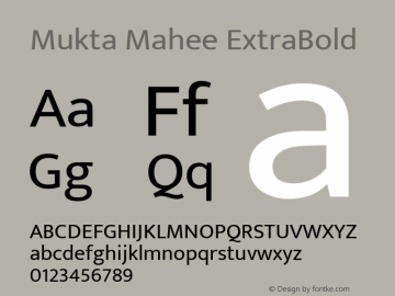 MuktaMahee ExtraBold 14.0d1e18 Font Sample