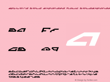 Spylord Bold Expanded Italic BoldExpandedItalic 003.000 Font Sample