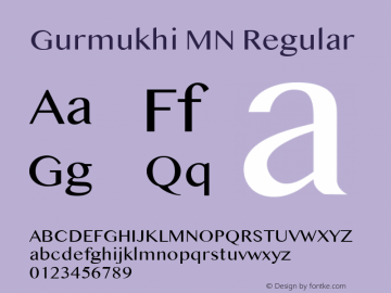 Gurmukhi MN 14.0d4e2 Font Sample