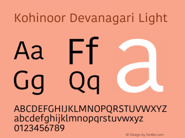 Kohinoor Devanagari Light 14.0d5e3 Font Sample
