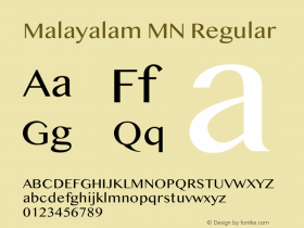 Malayalam MN 14.0d1e6 Font Sample