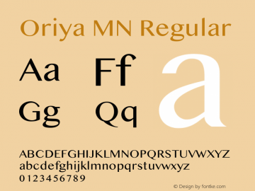 Oriya MN 14.0d1e6 Font Sample