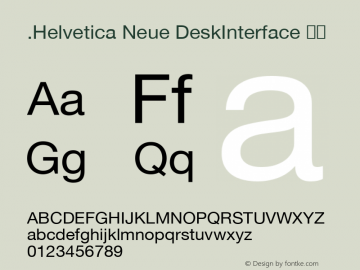 .Helvetica Neue DeskInterface 细体 图片样张