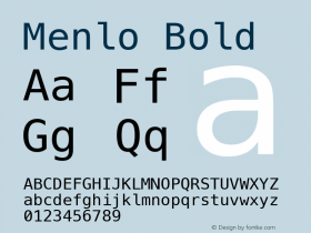 Menlo Bold  Font Sample