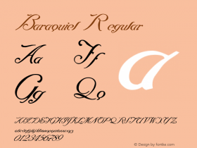 Baraquiel Regular Macromedia Fontographer 4.1.4 8/20/01 Font Sample