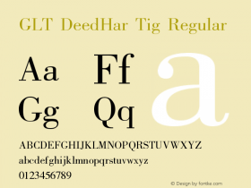 GLT DeedHar Tig Version 0.914;hotconv 1.0.115;makeotfexe 2.5.65600 Font Sample