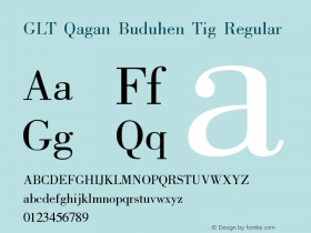 GLT Qagan Buduhen Tig Version 0.914;hotconv 1.0.115;makeotfexe 2.5.65600 Font Sample