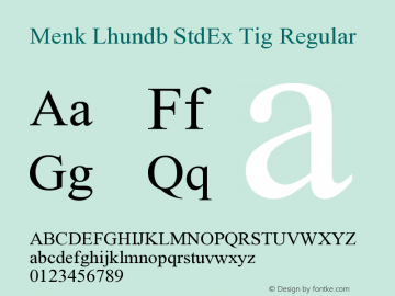 Menk Lhundb StdEx Tig Version 2.000;hotconv 1.0.115;makeotfexe 2.5.65600 Font Sample