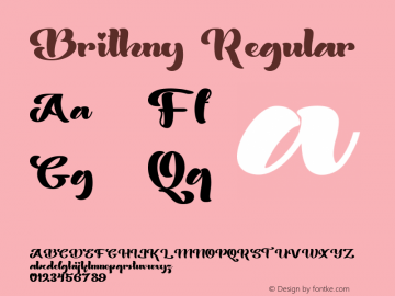 Brithny Version 1.00;November 8, 2020;FontCreator 12.0.0.2567 64-bit图片样张