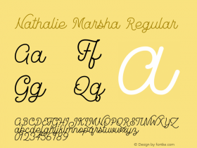 Nathalie Marsha Version 1.00;November 6, 2020;FontCreator 12.0.0.2535 64-bit图片样张