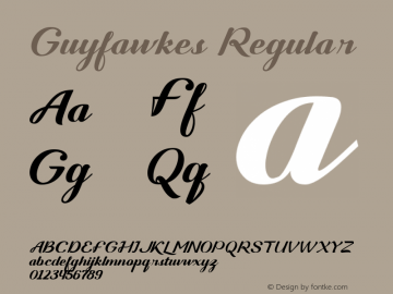 Guyfawkes Version 1.00;November 7, 2020;FontCreator 12.0.0.2546 32-bit图片样张
