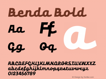 Benda Bold Version 1.510;PS 001.510;hotconv 1.0.88;makeotf.lib2.5.64775 Font Sample