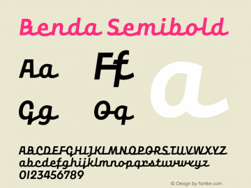 Benda Semibold Version 1.510;PS 001.510;hotconv 1.0.88;makeotf.lib2.5.64775 Font Sample