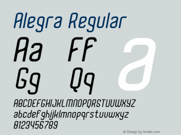 Alegra-BoldItalic Version 1.000 Font Sample