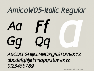 Amico W05 Italic Version 1.00图片样张