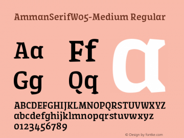 Amman Serif W05 Medium Version 7.504 Font Sample