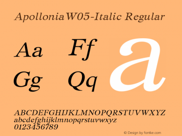 Apollonia W05 Italic Version 5.10图片样张