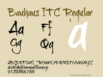 Bauhaus ITC Version 1.20 Font Sample