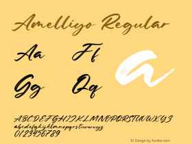 Amelliyo Version 1.00;August 24, 2020;FontCreator 12.0.0.2552 64-bit图片样张