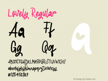 Lovely Version 1.000 Font Sample