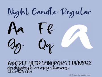 Night Candle Version 1.00;November 2, 2020;FontCreator 13.0.0.2683 64-bit Font Sample