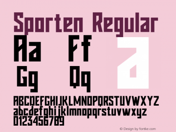 Sporten Version 1.00;October 22, 2020;FontCreator 13.0.0.2683 64-bit图片样张