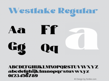Westlake Version 1.00;November 2, 2020;FontCreator 13.0.0.2683 64-bit Font Sample