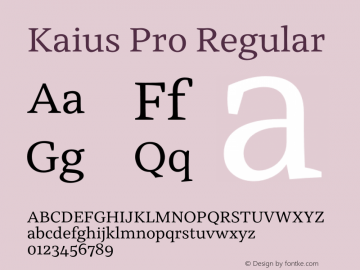 Kaius Pro Regular Version 1.000图片样张