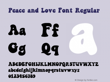 Peace and Love Font Regular Version 1.000图片样张