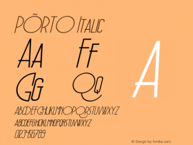 PÕRTO Italic Version 1.00;November 9, 2020;FontCreator 13.0.0.2683 64-bit Font Sample