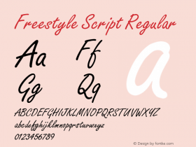 Freestyle Script Regular Unknown Font Sample