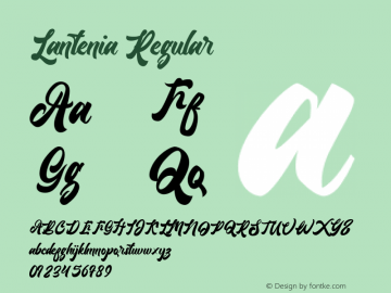 Lantenia Regular Version 1.000;hotconv 1.0.109;makeotfexe 2.5.65596图片样张