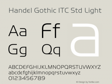 HandelGothicITCStd-Light Version 1.00 Font Sample