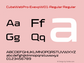 CubeWebPro-Exexp W01 Regular Version 7.504 Font Sample