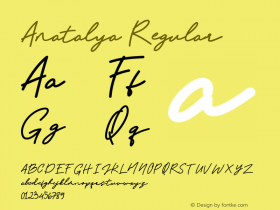 Anatalya Version 1.000 Font Sample